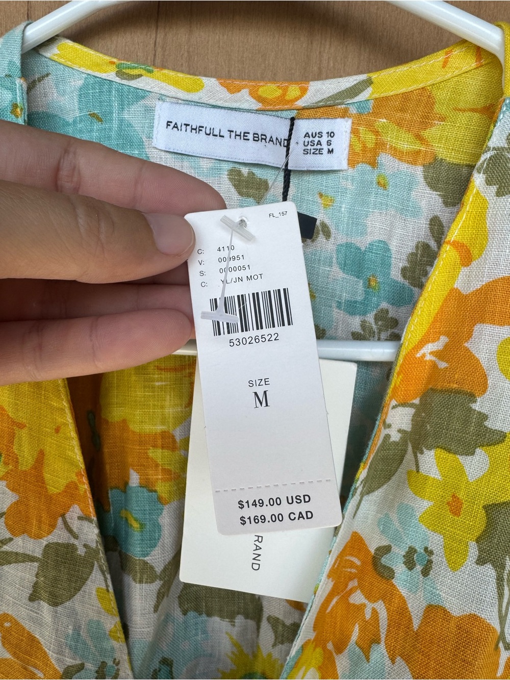 Anthropologie Faithfull the Brand 100% Linen Floral Tie-Front Blouse - Picture 4 of 8